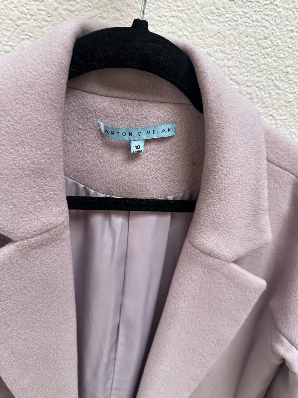 ANTONIO MELANI Blush Pink Tailored Wool-Blend Blazer